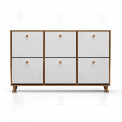 جاکفشی داشبوردی مدرن آپارتمان دستگیره چوبی