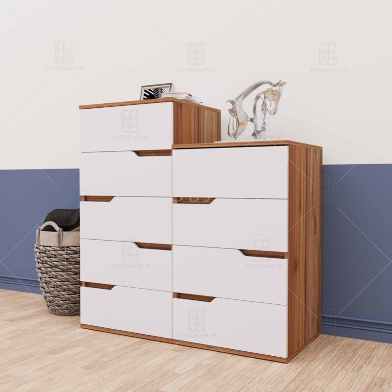 دراور 9 کشو پالیز (طول 100-ارتفاع 102) دراور 9 کشو مدرن ام دی اف جدید