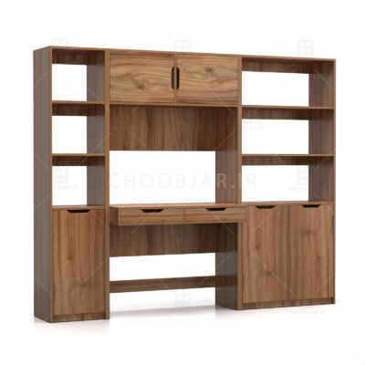 کتابخانه و میز تحریر مدرن ام دی اف جدید با گارانتی