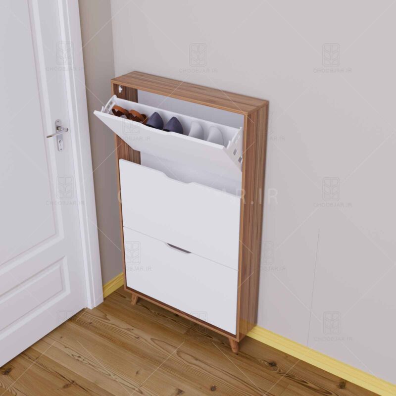 جاکفشی داشبوردی سه درب یک طبقه النا - (طول 75) جاکفشی داشبوردی مدرن ام دی اف جدید