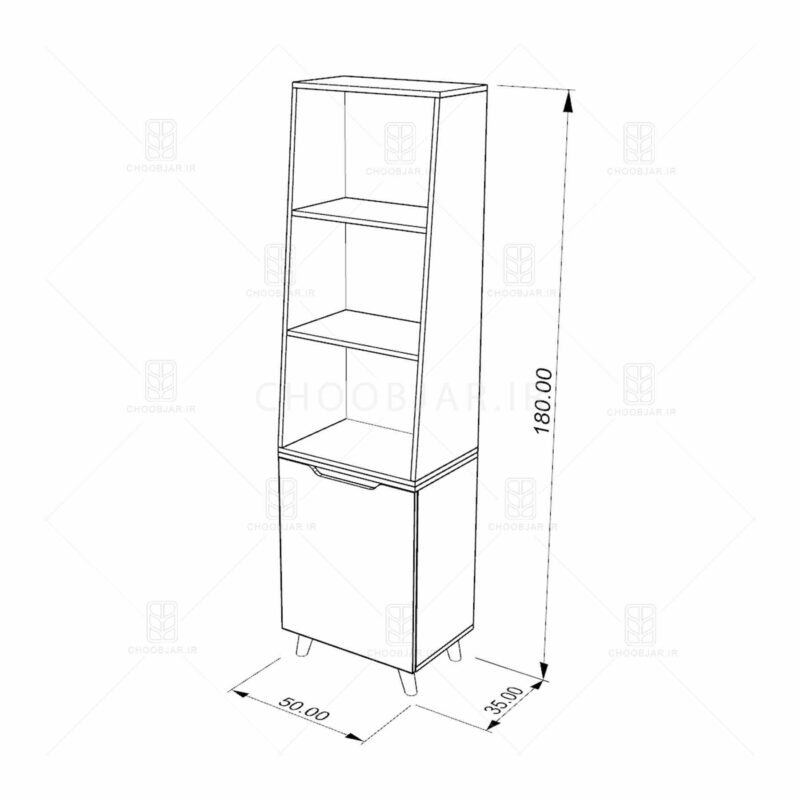 کتابخانه مدرن ام دی اف قفسه دار جدید