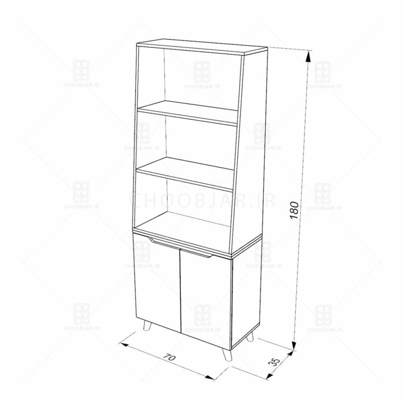 کتابخانه ونیز طول 70 کتابخانه مدرن ام دی اف جدید جادار قفسه دار
