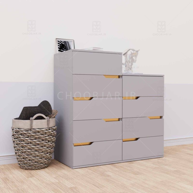 دراور 9 کشو پالیز (طول 100- ارتفاع 102) دراور 9 کشو مدرن ام دی اف جدید