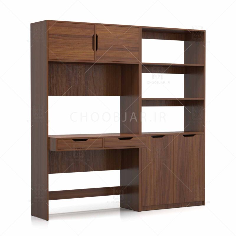 میز تحریر و کتابخانه مودنا (طول 180) - کد KT02 کتابخانه و میز تحریر مدرن ام دی اف جدید با گارانتی