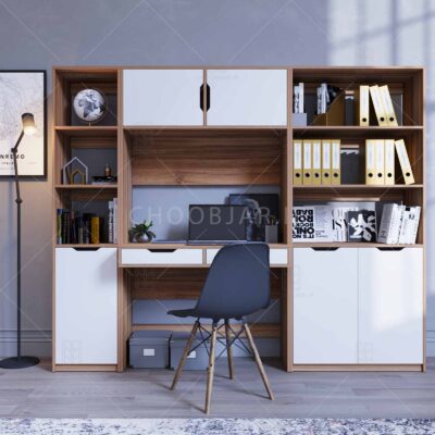 ست کتابخانه و میز تحریر مدرن ام دی اف جدید با گارانتی