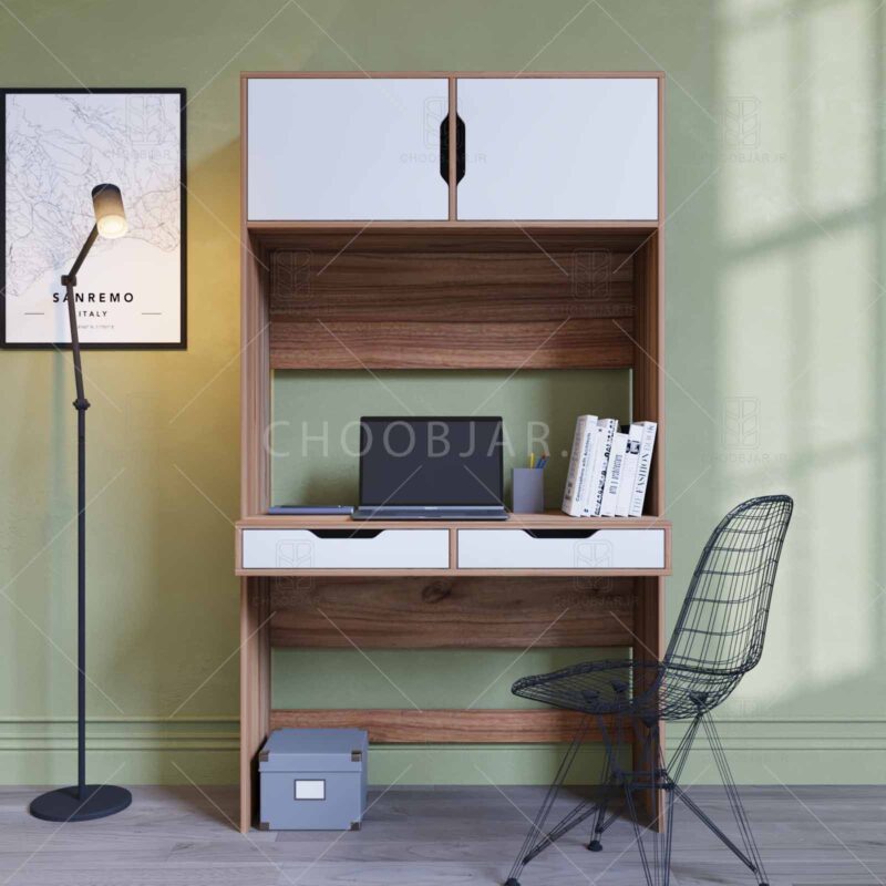 میز تحریر مدرن کشو دار قفسه دار ام دی اف جدید