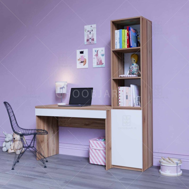 میز تحریر و کتابخانه کاریزما (طول 150) - کد M04 میز تحریر و کتابخانه مدرن ام دی اف جدید