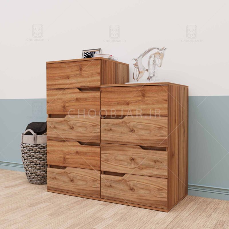 دراور 9 کشو پالیز (طول 100- ارتفاع 102) دراور 9 کشو مدرن ام دی اف جدید