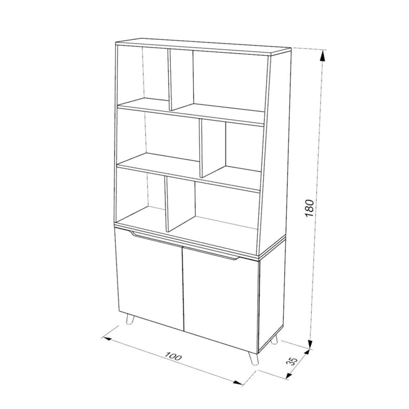 کتابخانه ونیز طول 100 کتابخانه مدرن ام دی اف جادار قفسه دار جدید