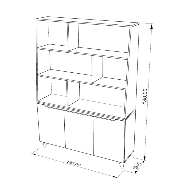 کتابخانه ونیز طول 130 کتابخانه مدرن ام دی اف جادار قفسه دار جدید