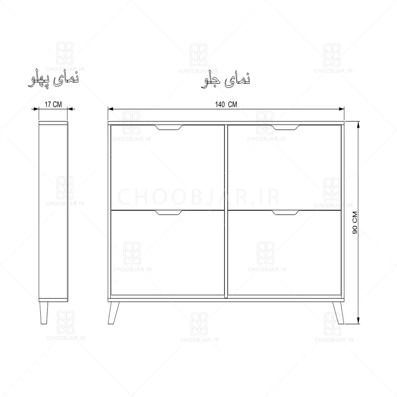 جاکفشی داشبوردی باریک چهار درب - طول 140 عمق 17 سایر جاکفشی داشبوردی باریک چهار درب - طول 140 عمق 17 سایر