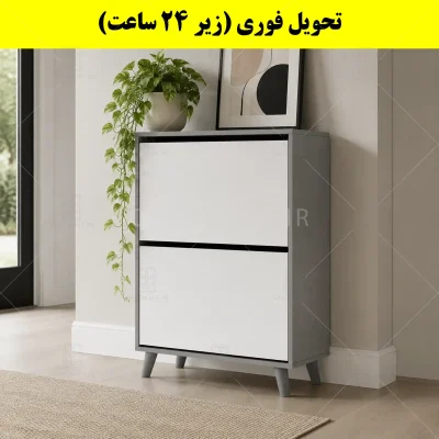 جاکفشی داشبوردی دو درب طرح ایکیا – طول 70 (تحویل فوری) سفید طوسی