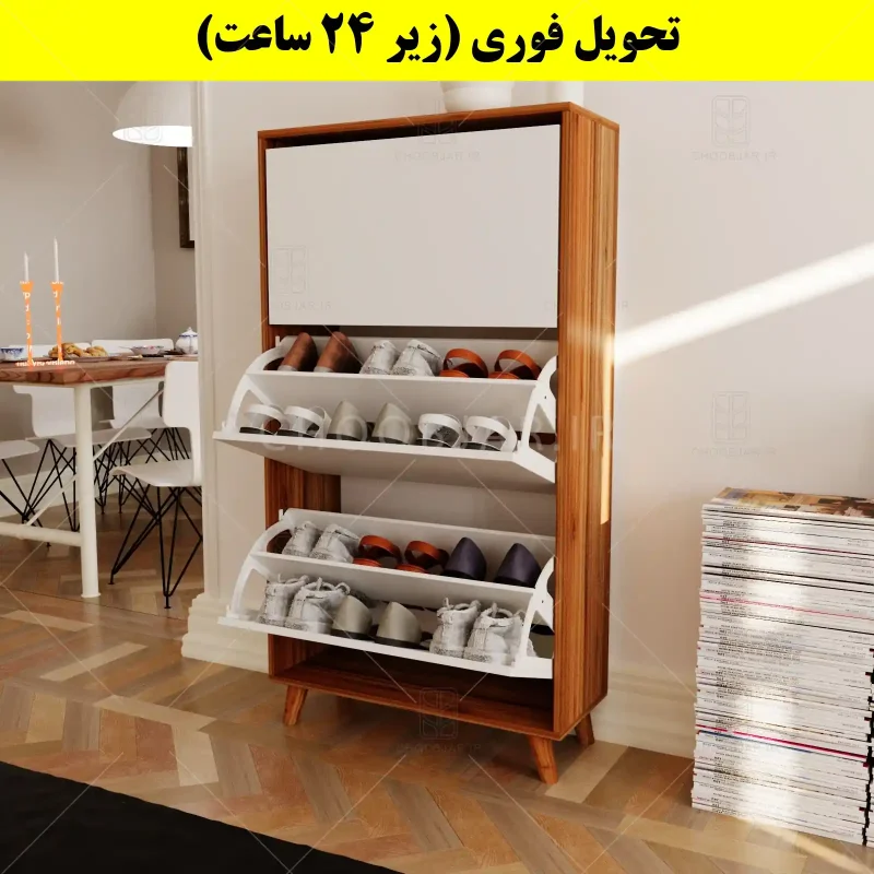 جاکفشی داشبوردی سه درب طرح ایکیا – طول 70 (تحویل فوری) سفید گردویی جاکفشی داشبوردی سه درب طرح ایکیا – طول 70 (تحویل فوری) سفید گردویی