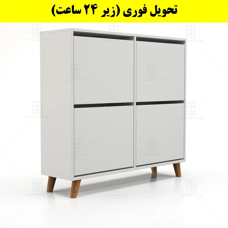 جاکفشی داشبوردی چهار درب طرح ایکیا – طول 100 (تحویل فوری) سفید