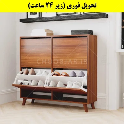 جاکفشی داشبوردی چهار درب طرح ایکیا – طول 100 (تحویل فوری) فندوقی