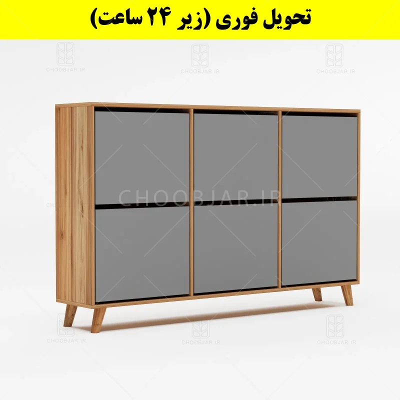 جاکفشی داشبوردی شش درب طرح ایکیا – طول 150 (تحویل فوری) طوسی گردویی جاکفشی داشبوردی شش درب طرح ایکیا – طول 150 (تحویل فوری) طوسی گردویی