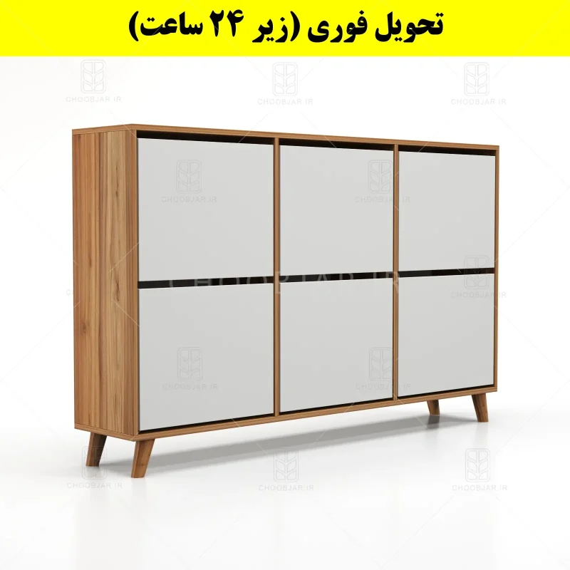 جاکفشی داشبوردی شش درب طرح ایکیا – طول 150 (تحویل فوری) سفید گردویی جاکفشی داشبوردی شش درب طرح ایکیا – طول 150 (تحویل فوری) سفید گردویی