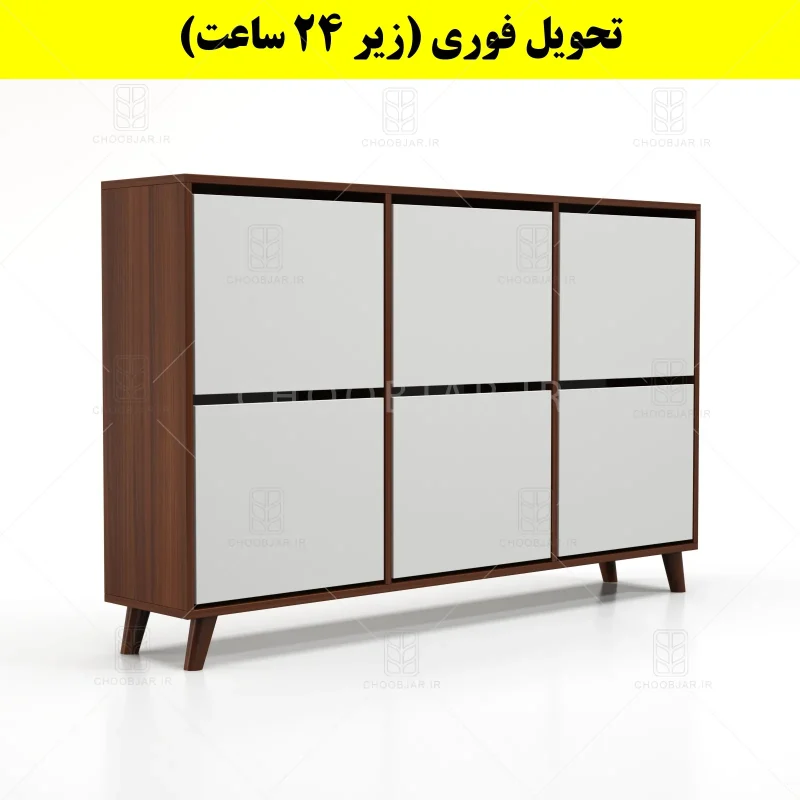 جاکفشی داشبوردی شش درب طرح ایکیا – طول 150 (تحویل فوری) سفید فندوقی جاکفشی داشبوردی شش درب طرح ایکیا – طول 150 (تحویل فوری) سفید فندوقی