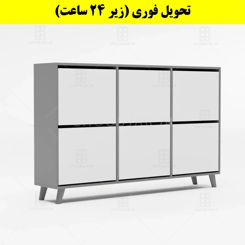 جاکفشی داشبوردی شش درب طرح ایکیا – طول 150 (تحویل فوری) سفید طوسی جاکفشی داشبوردی شش درب طرح ایکیا – طول 150 (تحویل فوری) سفید طوسی