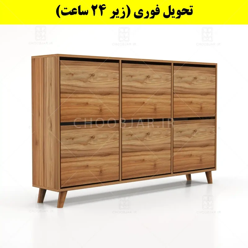 جاکفشی داشبوردی شش درب طرح ایکیا – طول 150 (تحویل فوری) گردویی جاکفشی داشبوردی شش درب طرح ایکیا – طول 150 (تحویل فوری) گردویی