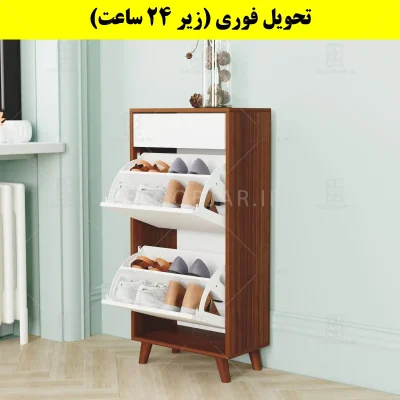 جاکفشی داشبوردی دو درب کشودار طرح ایکیا – طول 50 (تحویل فوری) سفید فندوقی