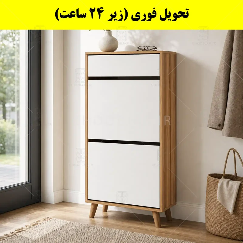 جاکفشی داشبوردی دو درب کشودار طرح ایکیا – طول 50 (تحویل فوری) سفید گردویی جاکفشی داشبوردی دو درب کشودار طرح ایکیا – طول 50 (تحویل فوری) سفید گردویی