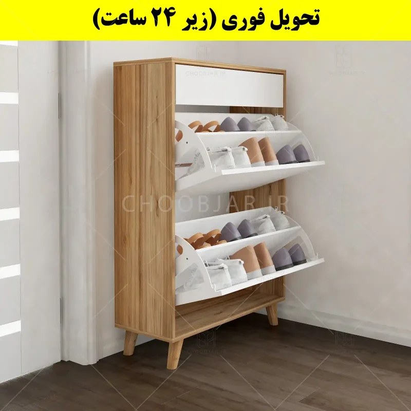 جاکفشی داشبوردی دو درب کشودار طرح ایکیا – طول 70 (تحویل فوری) سفید گردویی جاکفشی داشبوردی دو درب کشودار طرح ایکیا – طول 70 (تحویل فوری) سفید گردویی