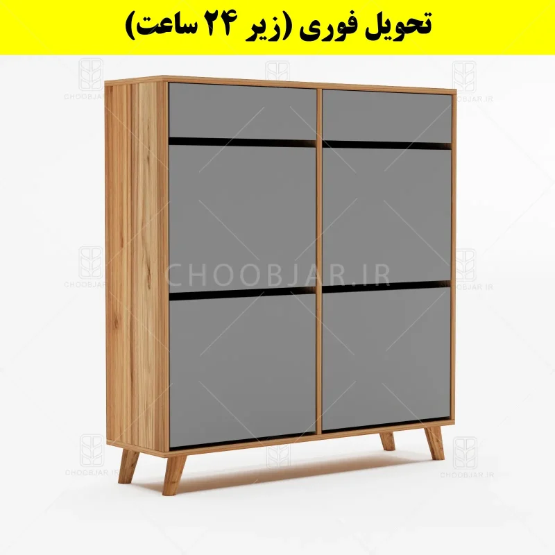 جاکفشی داشبوردی چهار درب کشودار طرح ایکیا – طول 100 (تحویل فوری) طوسی گردویی جاکفشی داشبوردی چهار درب کشودار طرح ایکیا – طول 100 (تحویل فوری) طوسی گردویی