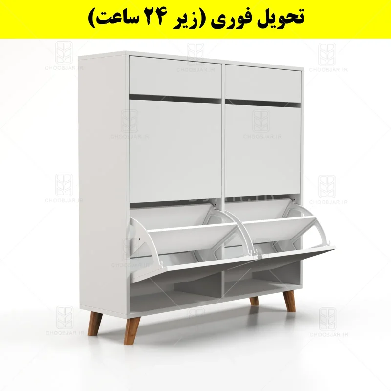 جاکفشی داشبوردی چهار درب کشودار طرح ایکیا – طول 100 (تحویل فوری) سفید جاکفشی داشبوردی چهار درب کشودار طرح ایکیا – طول 100 (تحویل فوری) سفید