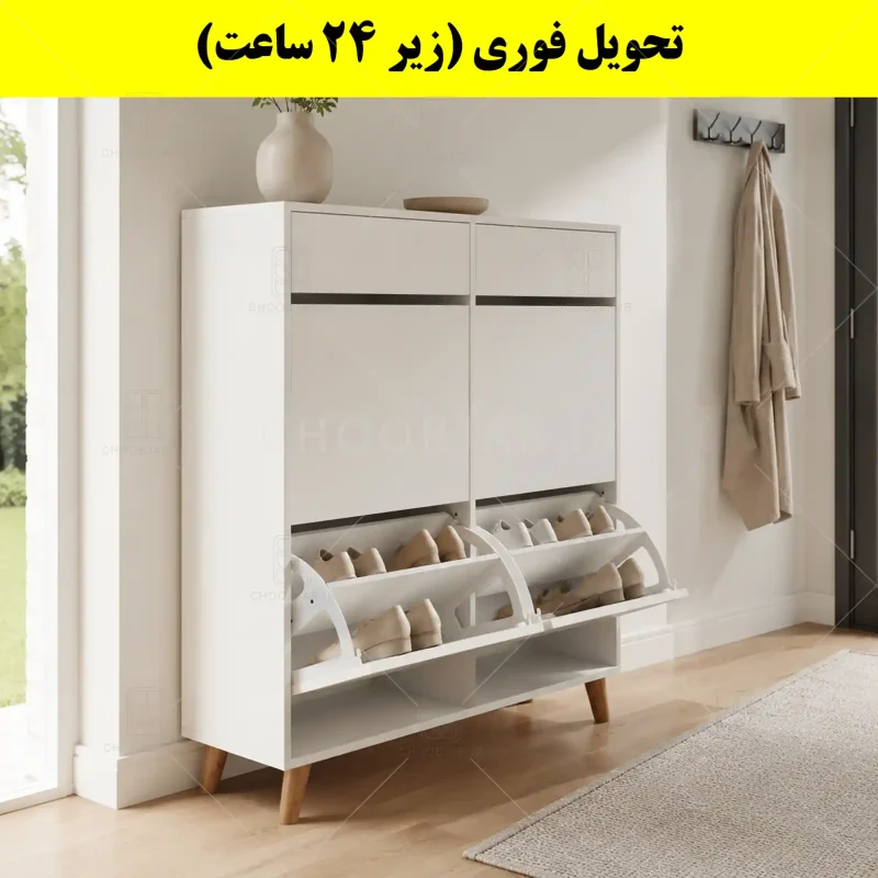 جاکفشی داشبوردی چهار درب کشودار طرح ایکیا – طول 100 (تحویل فوری) سفید جاکفشی داشبوردی چهار درب کشودار طرح ایکیا – طول 100 (تحویل فوری) سفید