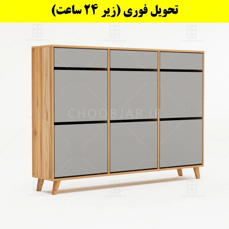 جاکفشی داشبوردی شش درب کشودار طرح ایکیا – طول 150 (تحویل فوری) طوسی گردویی جاکفشی داشبوردی شش درب کشودار طرح ایکیا – طول 150 (تحویل فوری) طوسی گردویی