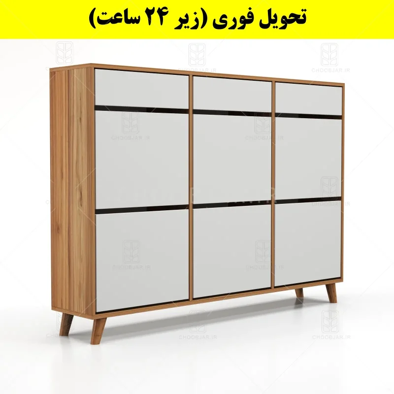 جاکفشی داشبوردی شش درب کشودار طرح ایکیا – طول 150 (تحویل فوری) سفید گردویی جاکفشی داشبوردی شش درب کشودار طرح ایکیا – طول 150 (تحویل فوری) سفید گردویی