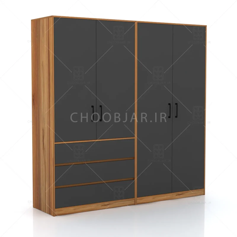 کمد طول 200 کالکشن پازلی ماکان کد 105 نوک مدادی گردویی