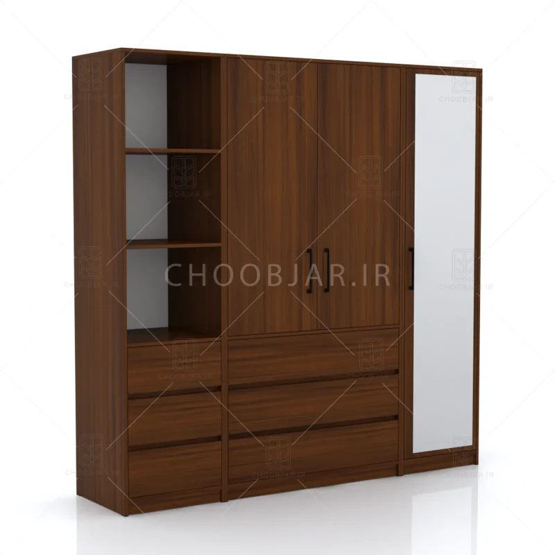 کمد طول 200 کالکشن پازلی ماکان کد 106 فندوقی