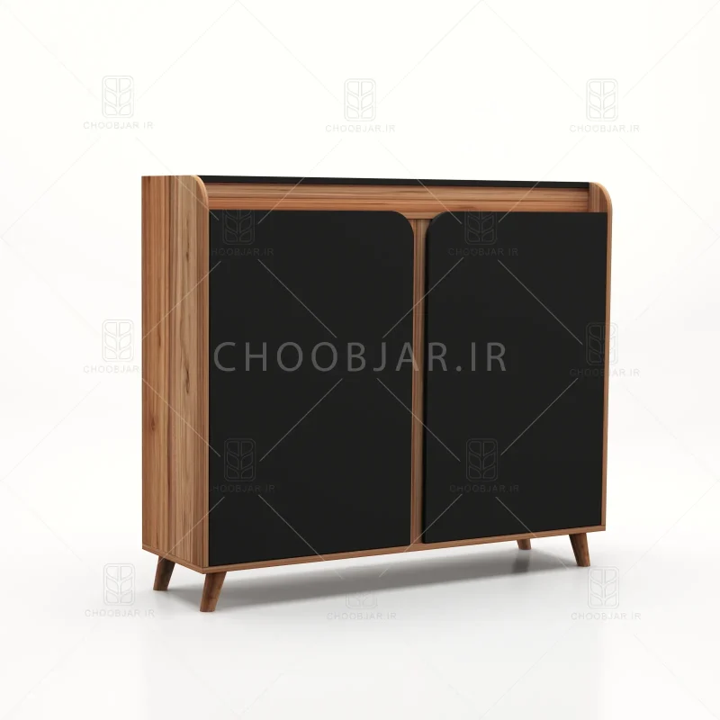 جاکفشی کنسولی آریا کد 103 مشکی گردویی
