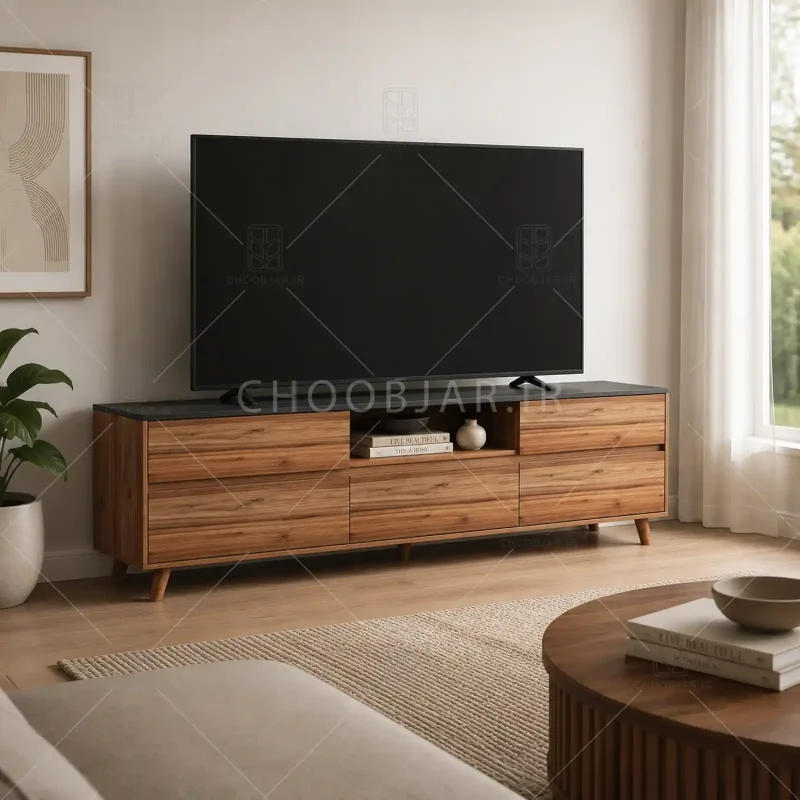 میز تلویزیون کد 111 گردویی