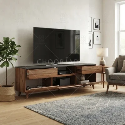 میز تلویزیون کد 111 گردویی