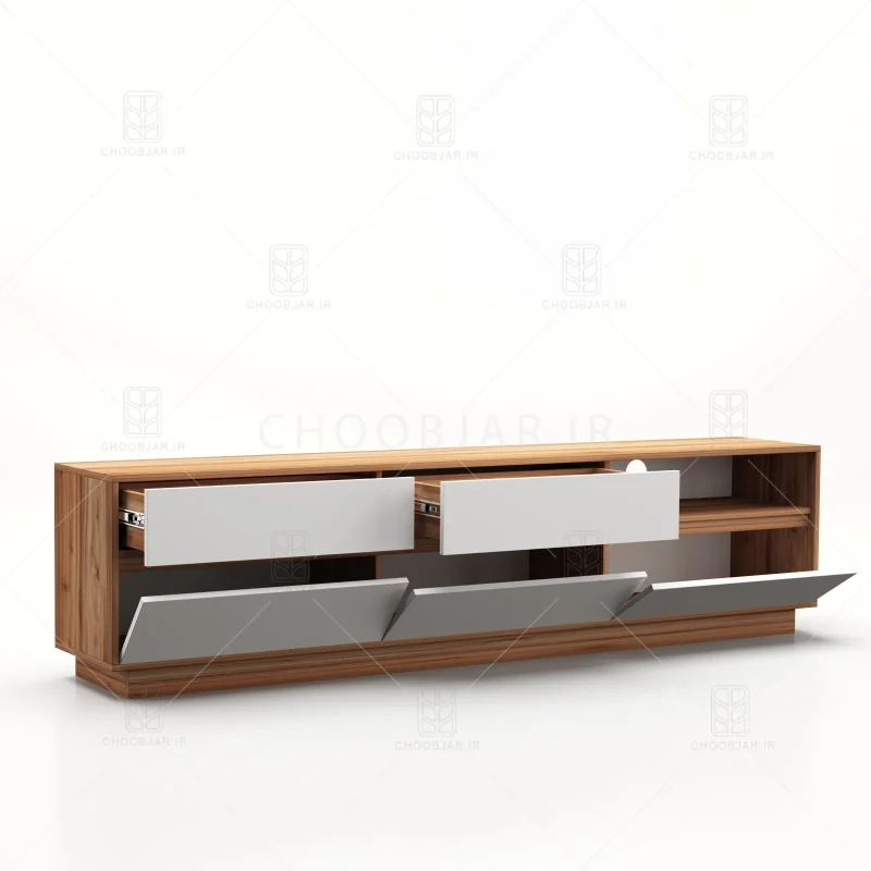 میز تلویزیون کد 116 سفید گردویی