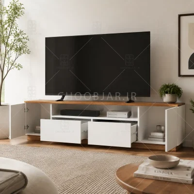 میز تلویزیون کد 119 سفید گردویی