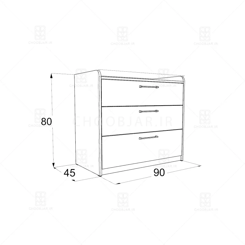 دراور دستگیره فلزی آرین سه کشو - طول 90 سایر دراور دستگیره فلزی آرین سه کشو - طول 90 سایر