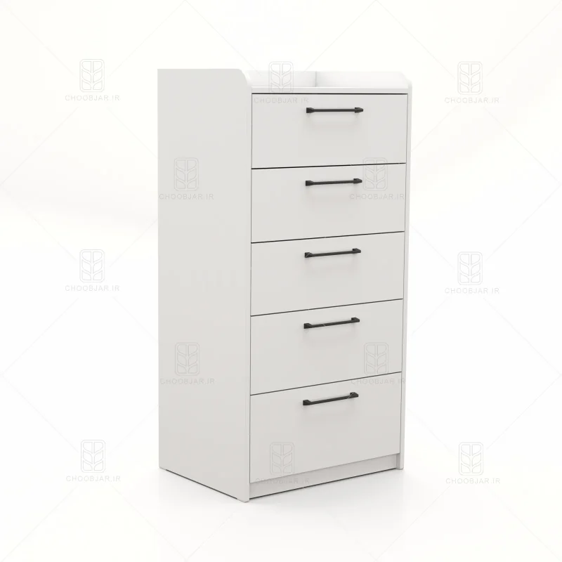 دراور دستگیره فلزی آرین پنج کشو - طول 60 سفید