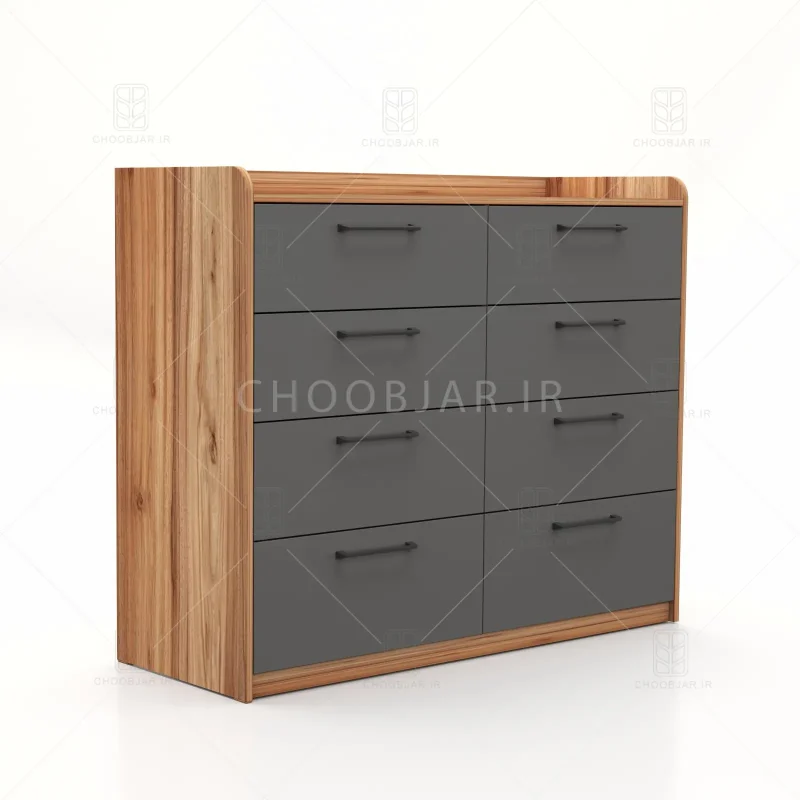 دراور دستگیره فلزی آرین هشت کشو - طول 120 نوک مدادی گردویی