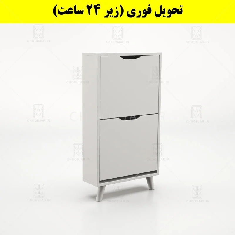 جاکفشی داشبوردی باریک دو درب النا – طول 50 (تحویل فوری) سفید