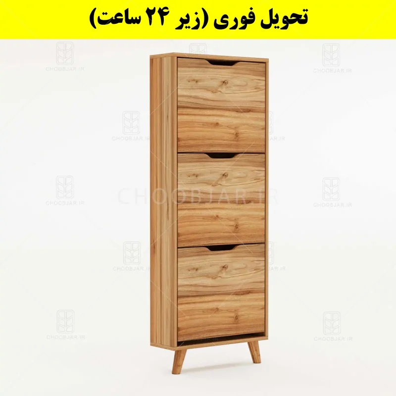 جاکفشی داشبوردی باریک سه درب النا – طول 50 (تحویل فوری) گردویی جاکفشی داشبوردی باریک سه درب النا – طول 50 (تحویل فوری) گردویی