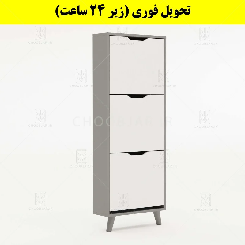 جاکفشی داشبوردی باریک سه درب النا – طول 50 (تحویل فوری) سفید طوسی جاکفشی داشبوردی باریک سه درب النا – طول 50 (تحویل فوری) سفید طوسی