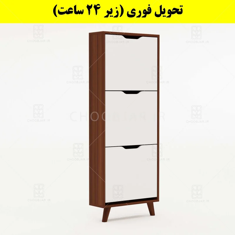 جاکفشی داشبوردی باریک سه درب النا – طول 50 (تحویل فوری) سفید فندوقی جاکفشی داشبوردی باریک سه درب النا – طول 50 (تحویل فوری) سفید فندوقی