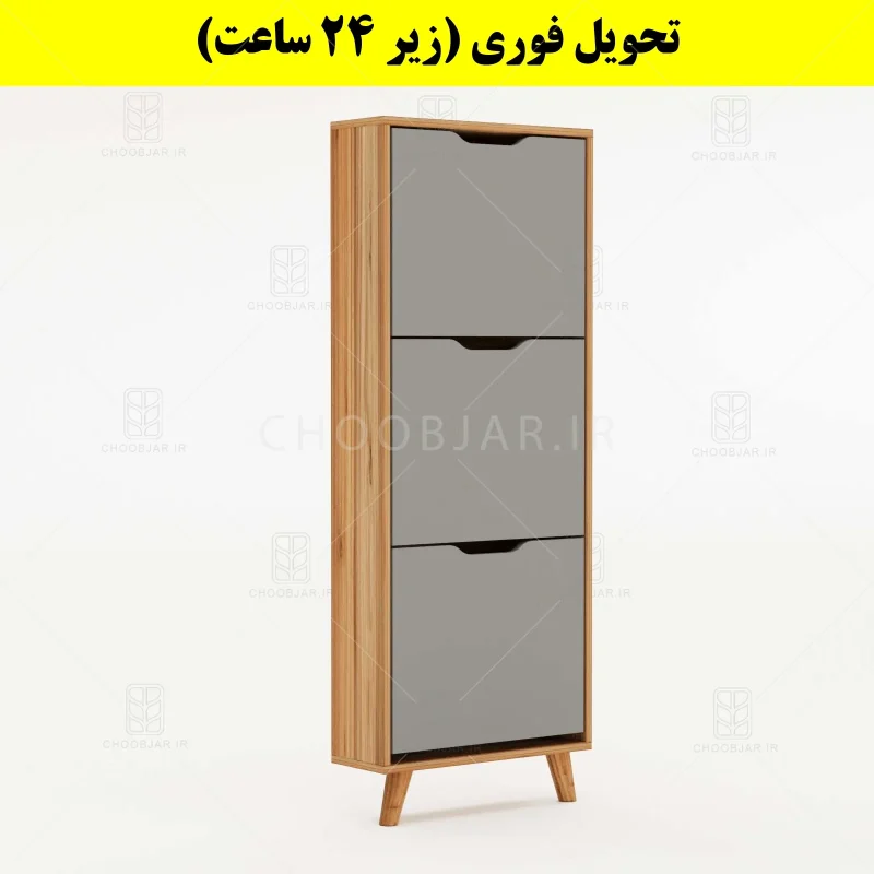 جاکفشی داشبوردی باریک سه درب النا – طول 50 (تحویل فوری) طوسی گردویی جاکفشی داشبوردی باریک سه درب النا – طول 50 (تحویل فوری) طوسی گردویی