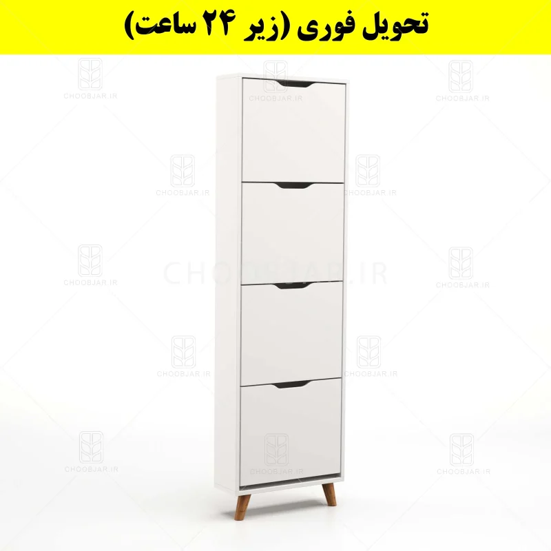 جاکفشی داشبوردی باریک چهار درب النا – طول 50 (تحویل فوری) سفید