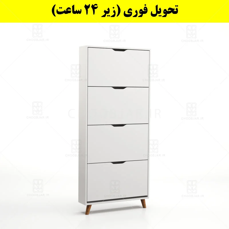 جاکفشی داشبوردی باریک چهار درب النا – طول 75 (تحویل فوری) سفید