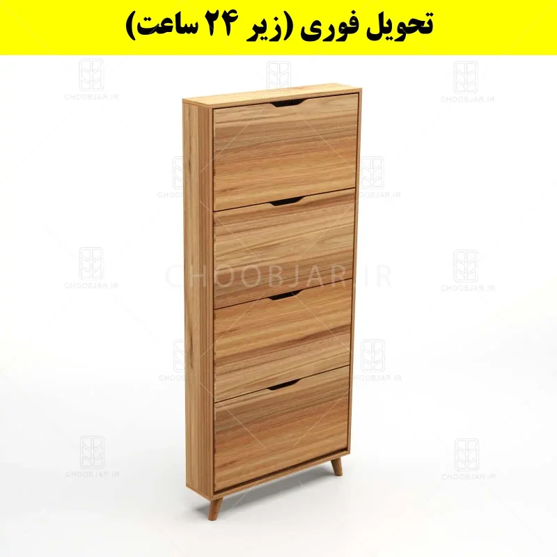 جاکفشی داشبوردی باریک چهار درب النا – طول 75 (تحویل فوری) گردویی